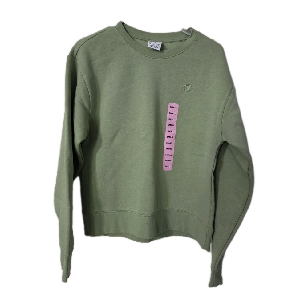Champion Women's Crewneck Soft Comfort Fleece Sweatshirt Green, Small